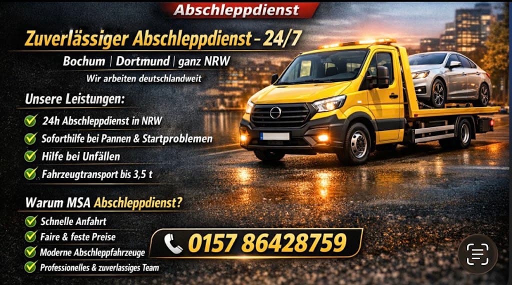 Abschleppdienst Bochum 24/7